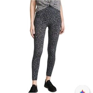 SPANX Look At Me Now Seamless Leggings Indigo Leopard Animal Print M